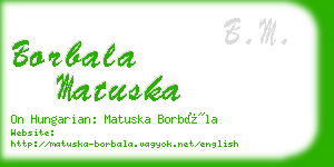 borbala matuska business card